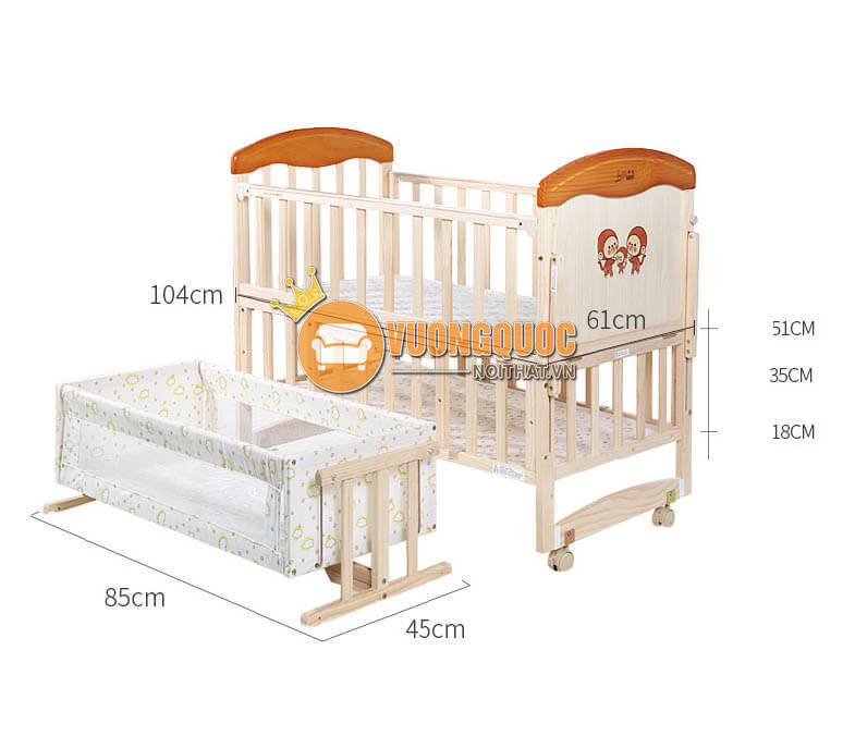 Giường cũi trẻ em nhập khẩu cao cấp HP-807-1